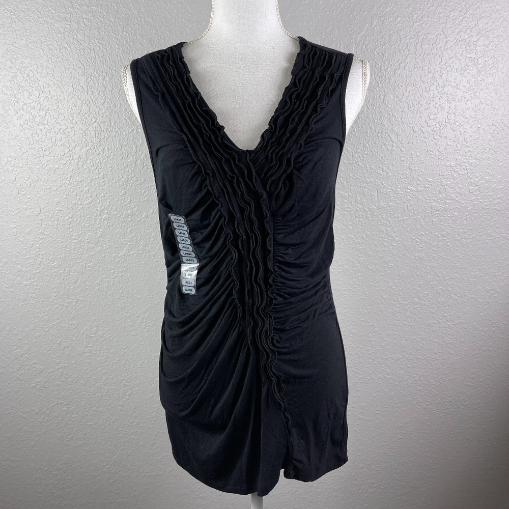 NWT Black‎ Ruffle Tank